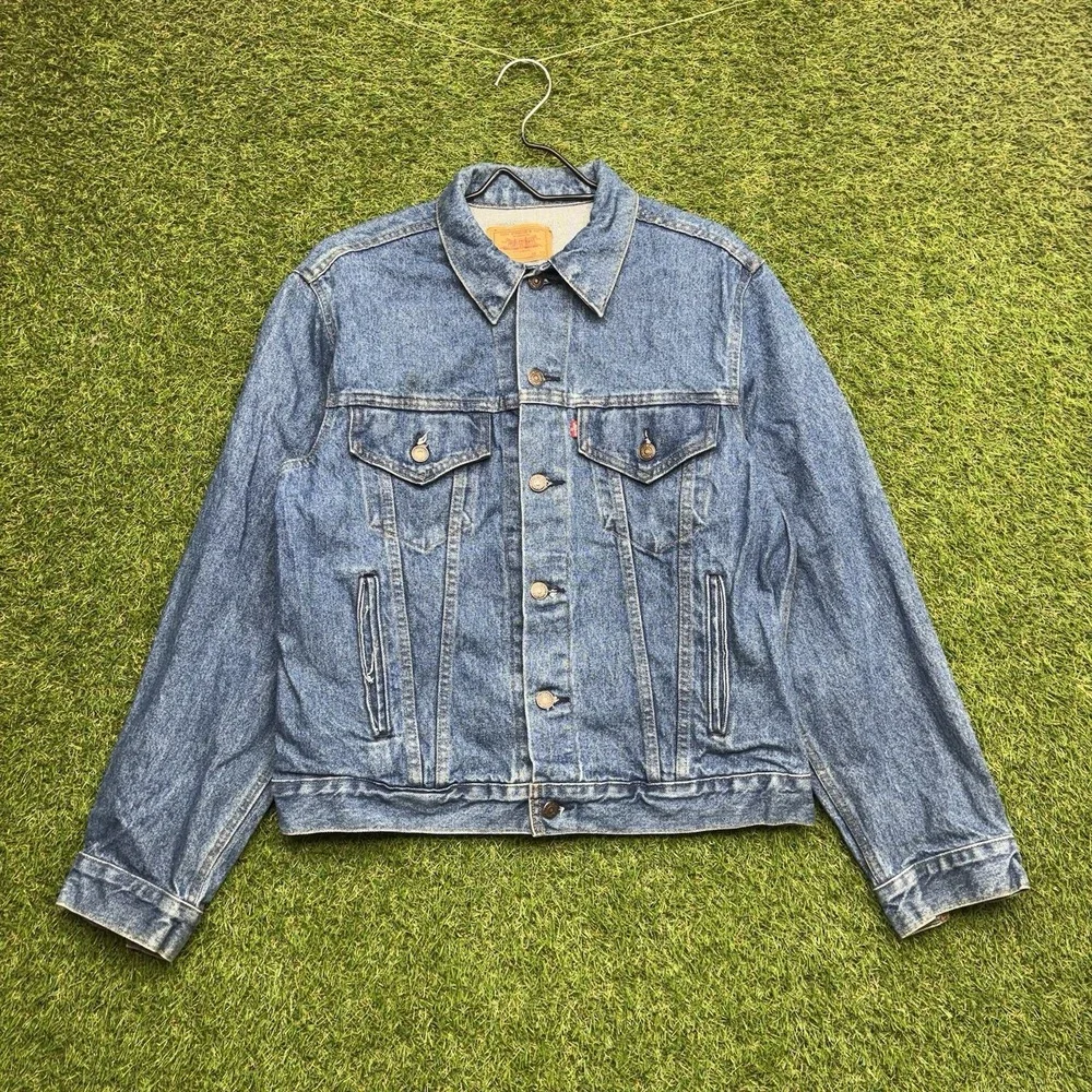 Vintage 70s Levis Denim Jacket Mens 42R Button Front Type 3 Trucker 70506-0214